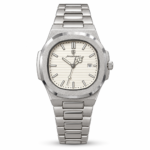 POEDAGAR Textured Dial Watch – White, Grey & Blue - Image 2